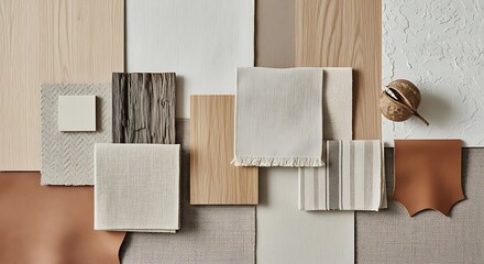 Neutral Color Palette Mood Board for Home Decor.