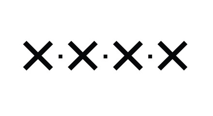 Obraz premium Four simple x symbols arranged in a row with dots symbolizing a pattern vector
