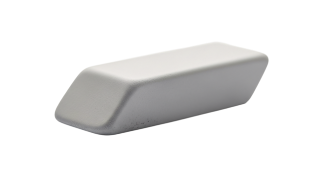 White eraser isolated on transparent background