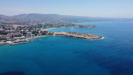 Aerial view of Peyia on sunny summer day. Cyprus.