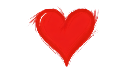 red heart on white background