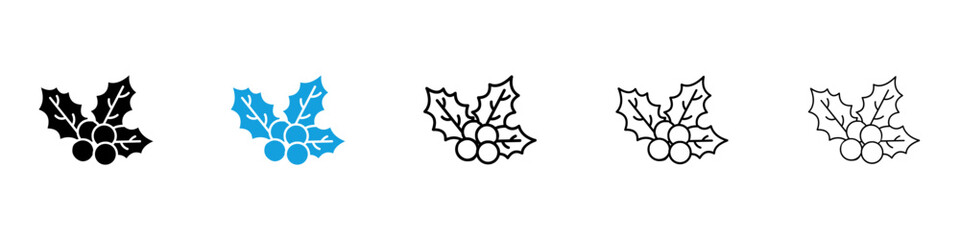 Christmas holly berry icons vector illustration for ui © Chris