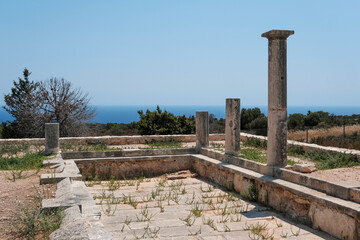 Sanctuary of Apollo Hylates on sunny summer day. Episkopi, Cyprus.