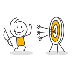 The determined steps of an individual achieving success by focusing on goals.