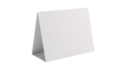 White triangular stand isolated on transparent background