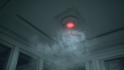 Smoke alarm triggering in a room