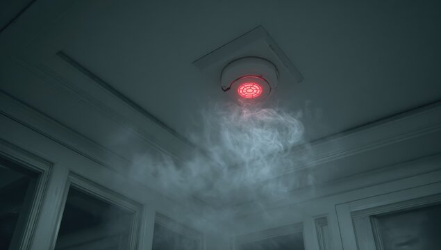Smoke alarm triggering in a room