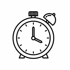 Alarm clock icon, vintage wake up timer illustration