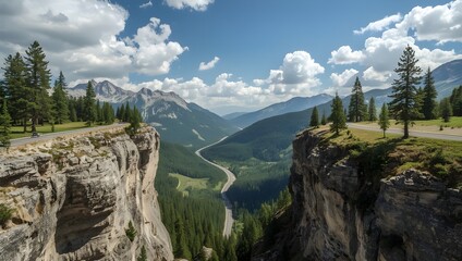 Deep Gorge in Mountain Landscape
