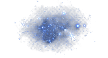 Sparkling blue star cluster with glowing nebulae and celestial light effects for cosmic backgrounds and digital art projects
