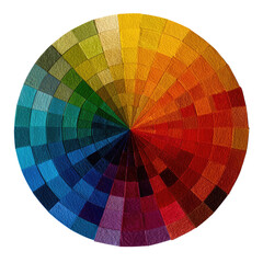 Obraz premium Circular color wheel, showing a spectrum of hues from reds to blues. Each section is a different shade