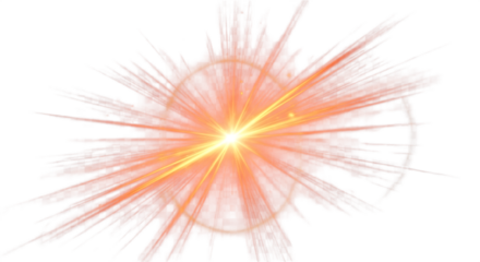 Explosive vibrant light burst radiating energy with lens flare and glowing particles, perfect for dramatic effects and impactful designs