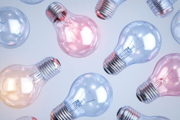 Floating light bulbs, pastel hues
