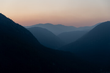 sunset in the mountains of Kosovo