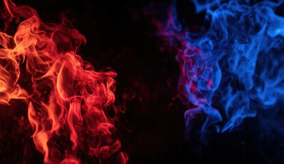 Fototapeta premium Abstract Flames Red and Blue