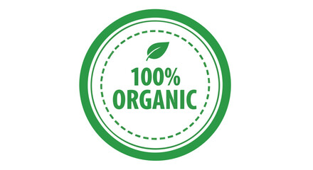 Green circle logo displaying 100% organic certification.