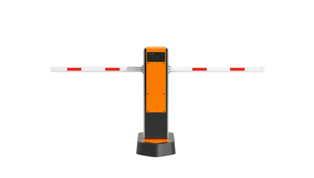 Modern security access barrier for restricted areas, efficient traffic control system, on a