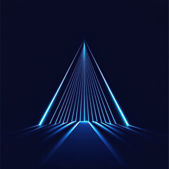 Obraz premium Abstract triangular pattern with glowing blue lines on dark background