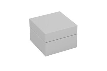 Open and closet gift box packaging mockup set isolated over background. 3d rendering.
