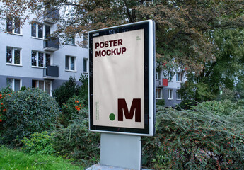 Poster with Building Behind Mockup