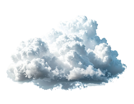 Fluffy cumulus cloud against black background