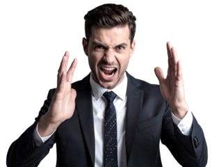 Businessman getting very angry