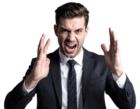 Businessman getting very angry