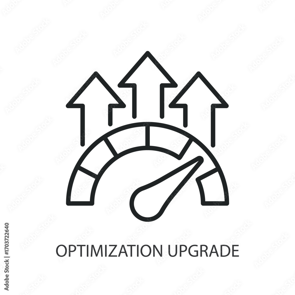 Aufkleber optimization upgrade thin line vector icons.