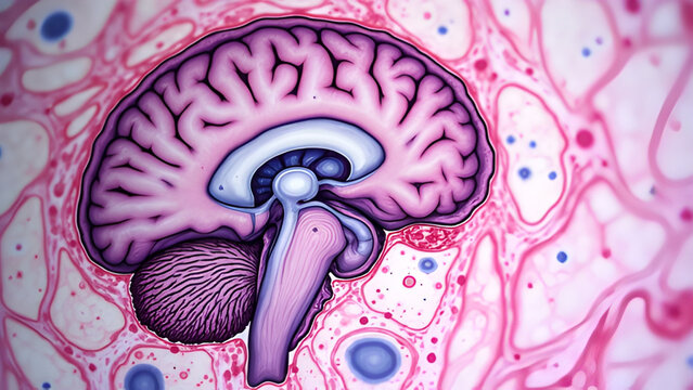 A microscopic image showing brain tissue affected by chronic traumatic encephalopathy (CTE), a neurodegenerative condition common in athletes participating in contact sports. 