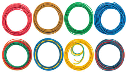 Colorful, swirling circles arranged in a grid.  Each circle has a different vibrant color