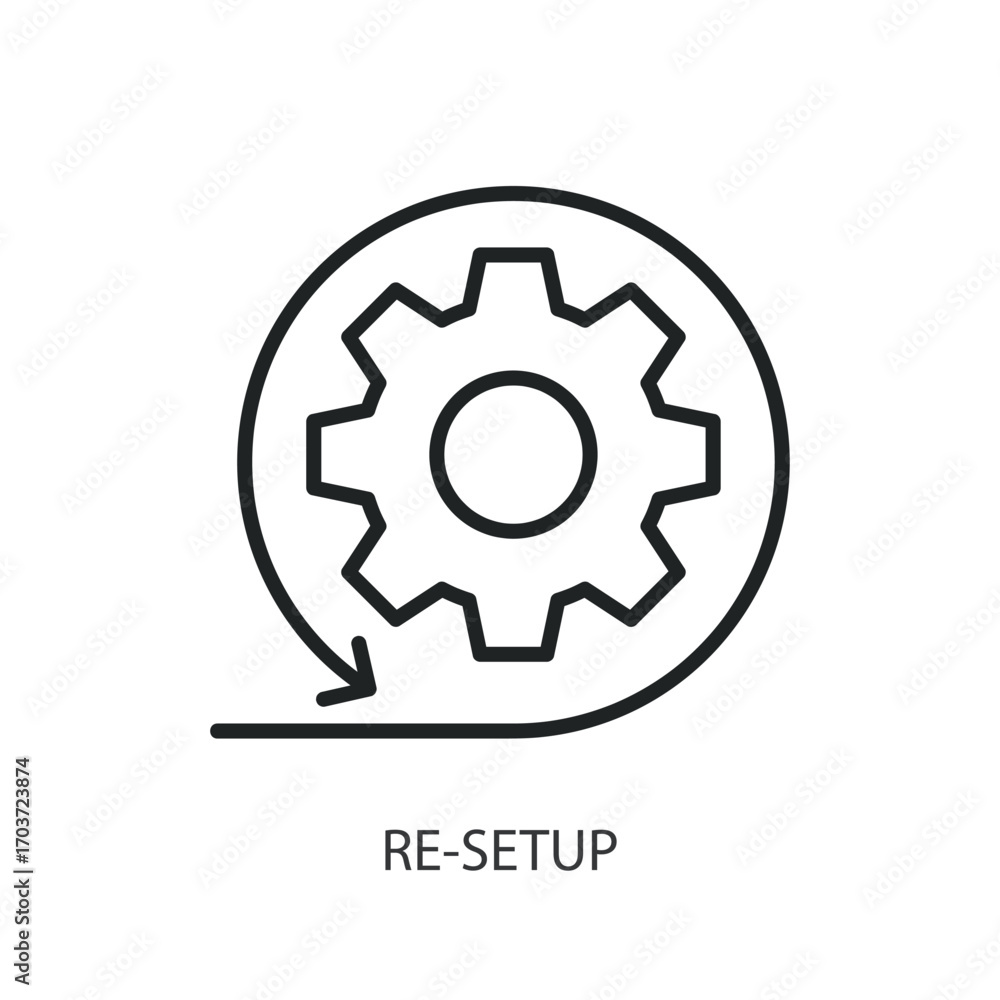 Poster re-setup thin line vector icons.