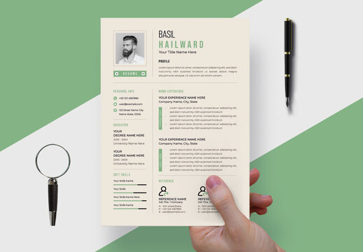 Modern Resume Template Layout