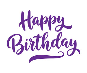 Wishing you a Happy Birthday! This is a greeting card with stylish calligraphy in black text. It's an invitation print design featuring handwritten modern brush lettering on a white background