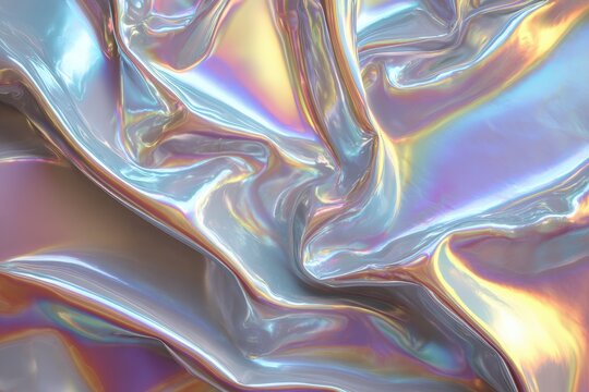 Abstract iridescent fabric folds (12)