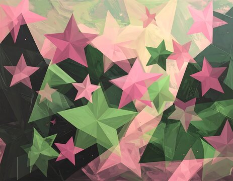 Abstract star pattern in pastel colors - Powered by Adobe