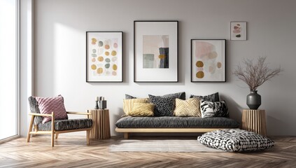 Fototapeta premium Modern living room interior design (1)
