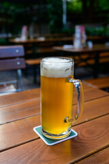 Beer Mug in a German Beer Garden