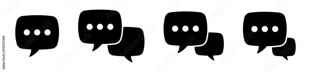 Poster chat icons and talk icons set. speech bubbles icons collection in solid style.
