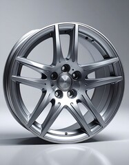 Obraz premium Alloy wheel, silver, modern