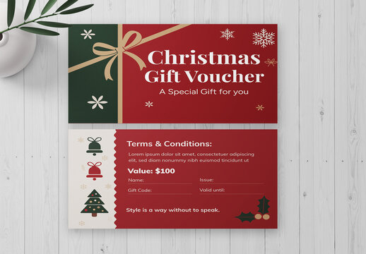 Christmas Gift Voucher Template