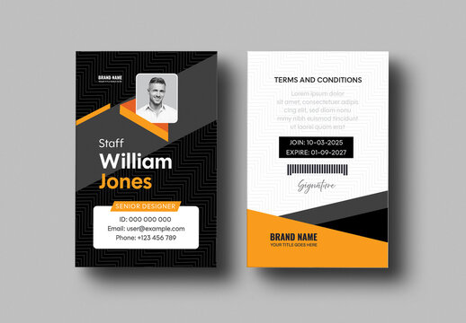 Professional Staff ID Card Template