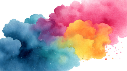 Watercolor ghost painting with soft spectral tones, isolated on white background