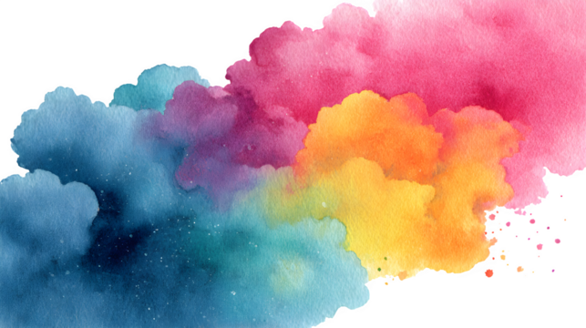 Watercolor ghost painting with soft spectral tones, isolated on white background