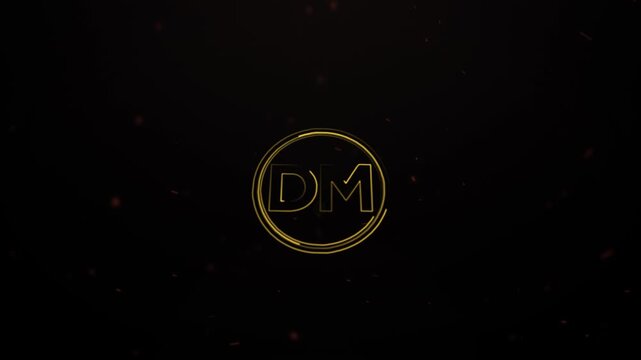 Elegant Golden Initials DM Logo Animation