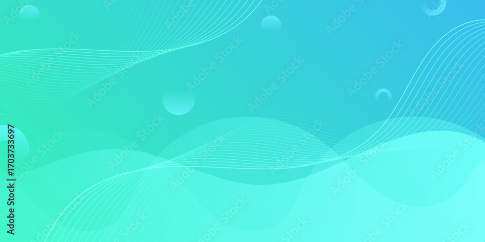 Poster abstract turquoise wave background with soft gradient flow.