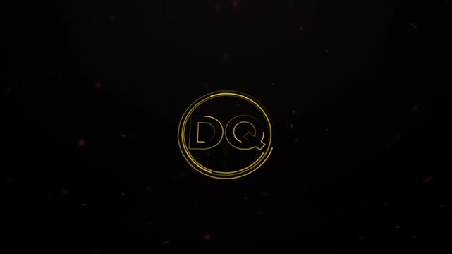 Golden Initials Logo Animation Elegant DQ Monogram Reveal