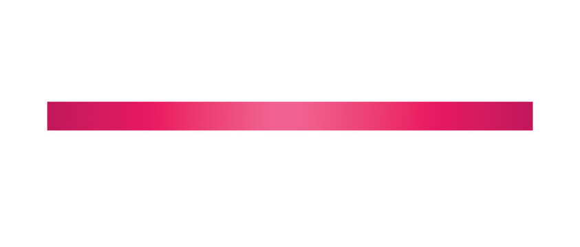Long straight pink ribbon isolated on transparent background. Horizontal clean ribbon in pink color for banner design, holiday, gift boxes, greeting card, gift decoration design elements cutout