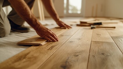 Flooring installation in progress
