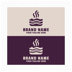 Bacon silhouette vector logo with simple and modern design, with background, for branding, flexible suitable for various vector illustration applications.t