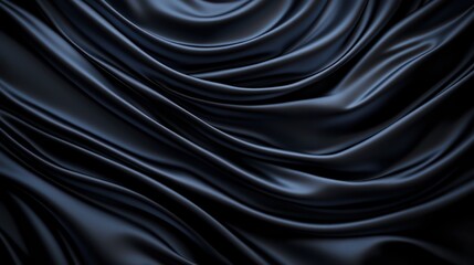 Obraz premium Luxurious dark fabric drapes elegantly, showcasing smooth, flowing textures, Ideal for fashion design, interior decoration